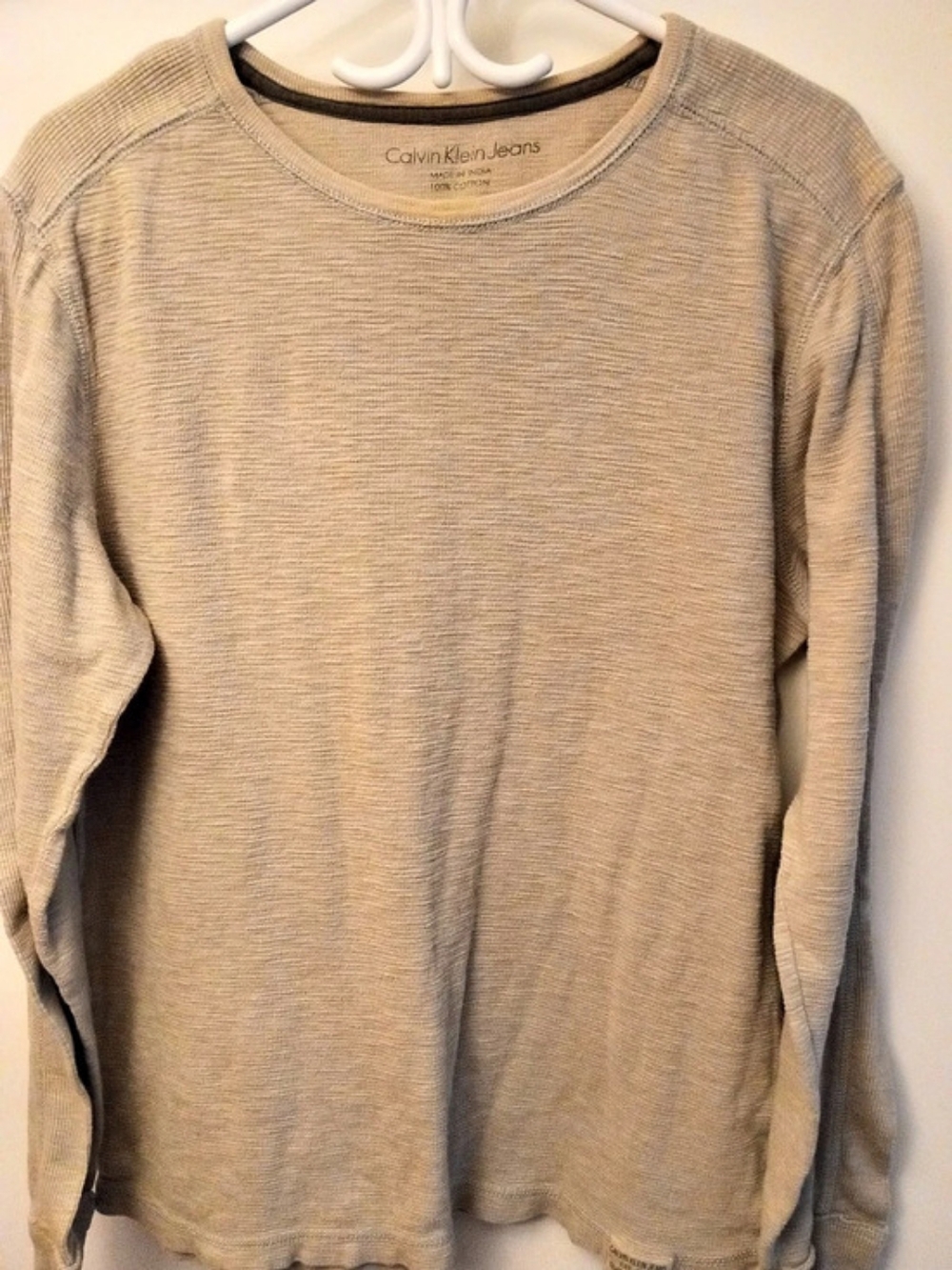 Calvin Klein Jeans Long Sleeve Shirt in Beige